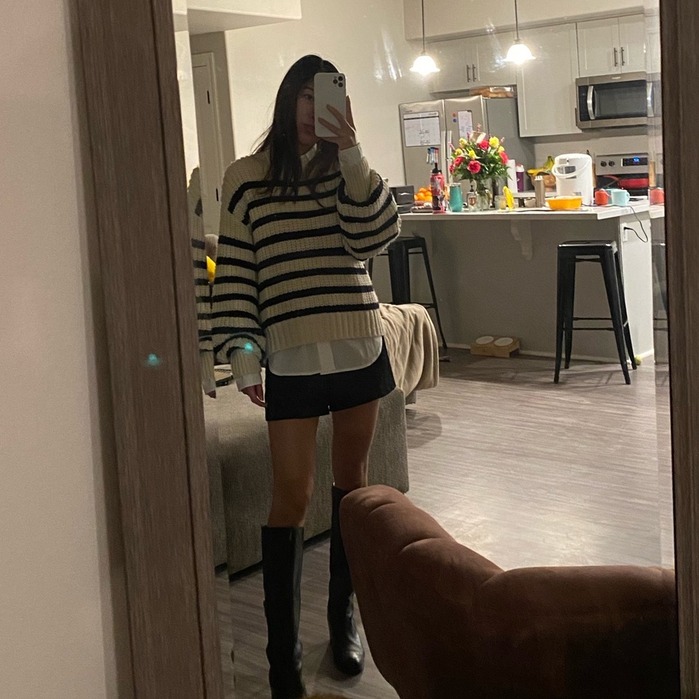 Classic Thick Black & White Striped Sweater
